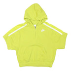 NIKE Mens Yellow Pullover Hoodie M Polyester Blend Lightweight Zip Sportswear