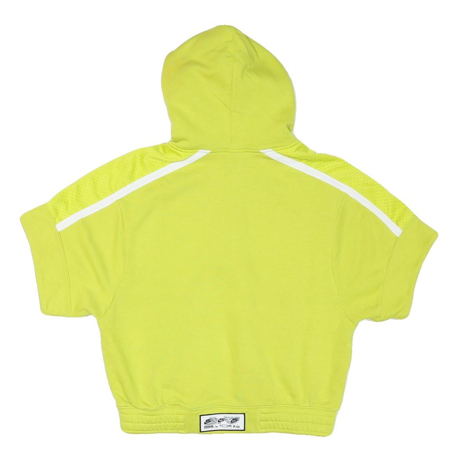 NIKE Mens Yellow Pullover Hoodie M Polyester Blend Lightweight Zip Sportswear