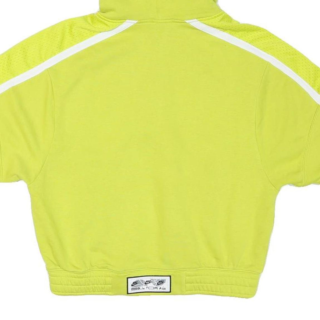 NIKE Mens Yellow Pullover Hoodie M Polyester Blend Lightweight Zip Sportswear
