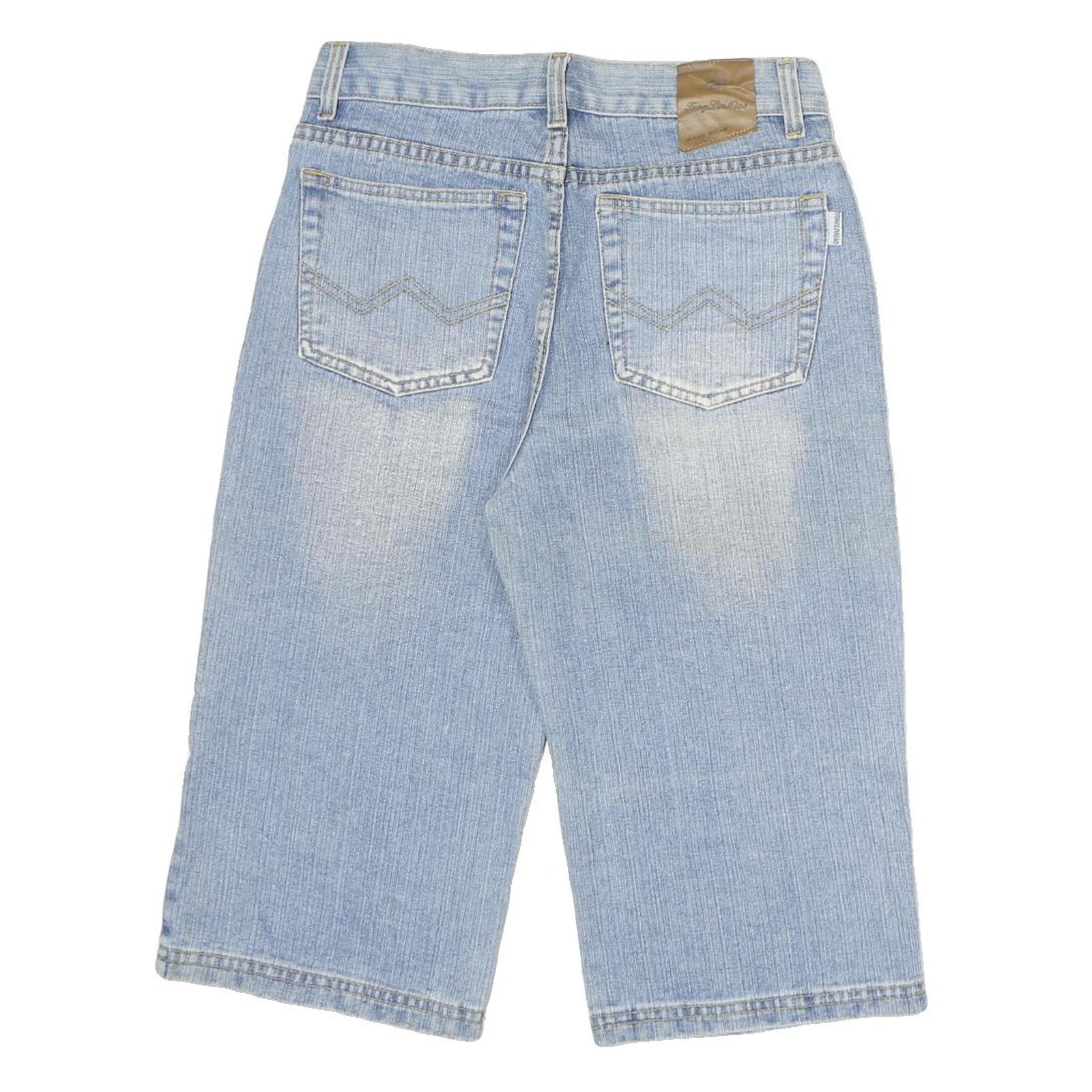 JEANS TONG LIN NIAO Mens Denim Blue Patchwork Casual Shorts M W30