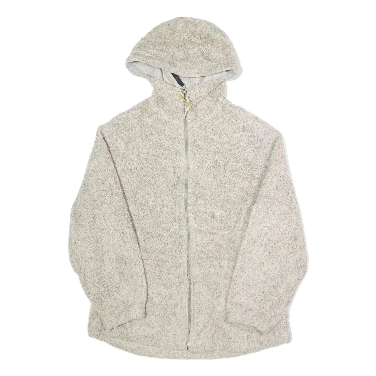 WOOLRICH Womens Beige Hooded Jacket S Polyester Blend Zip Casual Outerwear