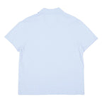 LACOSTE Mens Blue Short Sleeve Plain Polo Shirt L Cotton Blend Casual