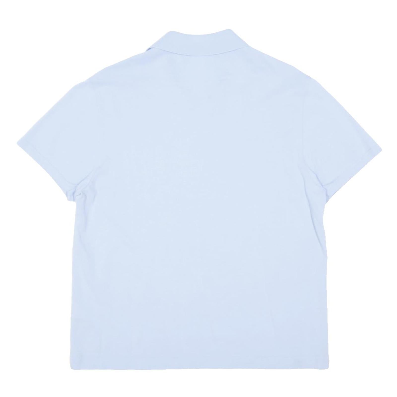LACOSTE Mens Blue Short Sleeve Plain Polo Shirt L Cotton Blend Casual