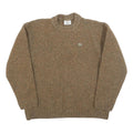 LACOSTE Boys Brown Wool Blend Plain Crew Neck Basic Knit Jumper Size L