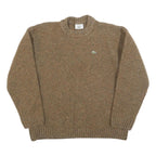 LACOSTE Boys Brown Wool Blend Plain Crew Neck Basic Knit Jumper Size L