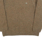 LACOSTE Boys Brown Wool Blend Plain Crew Neck Basic Knit Jumper Size L