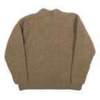 LACOSTE Boys Brown Wool Blend Plain Crew Neck Basic Knit Jumper Size L