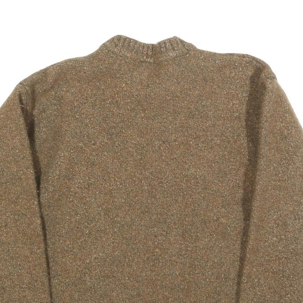 LACOSTE Boys Brown Wool Blend Plain Crew Neck Basic Knit Jumper Size L