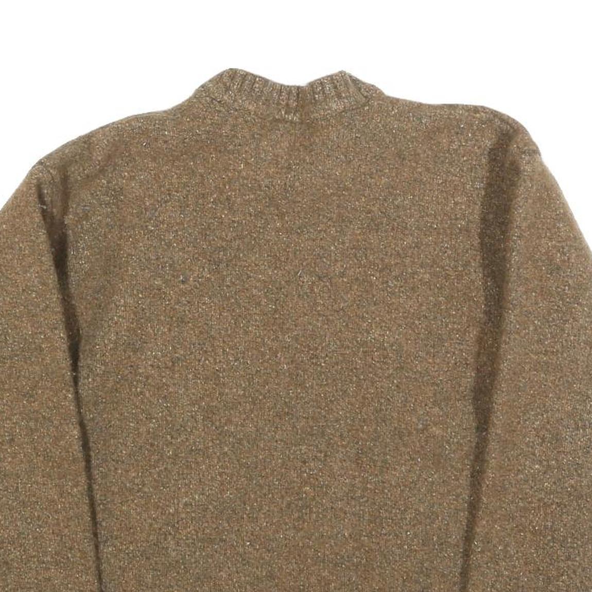 LACOSTE Boys Brown Wool Blend Plain Crew Neck Basic Knit Jumper Size L