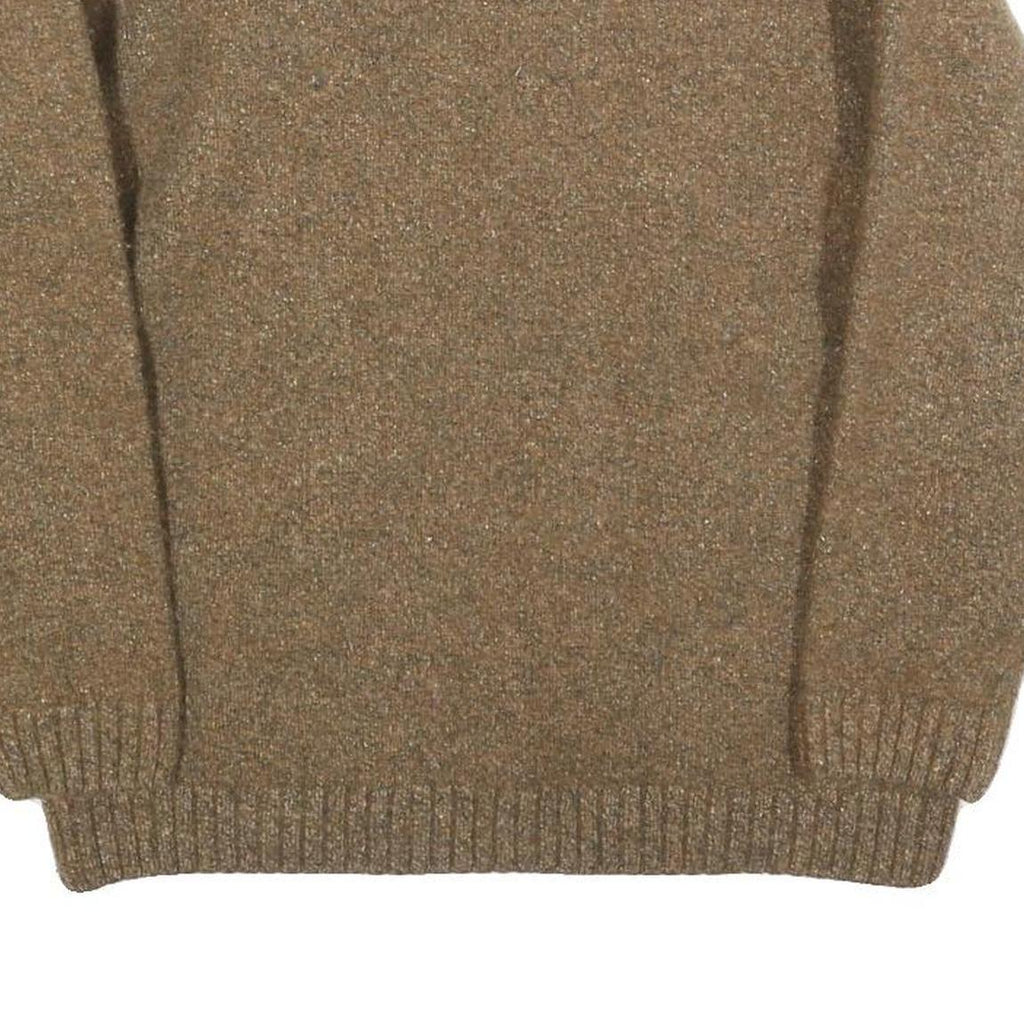 LACOSTE Boys Brown Wool Blend Plain Crew Neck Basic Knit Jumper Size L