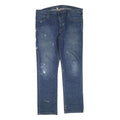 CARHARTT Mens Jeans Blue Regular Straight Denim W38 L32 Paint Splatter Zip