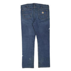 CARHARTT Mens Jeans Blue Regular Straight Denim W38 L32 Paint Splatter Zip