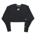NIKE Womens Black Air Crew Neck S Crop Sweatshirt Casual Sportswear