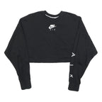 NIKE Womens Black Air Crew Neck S Crop Sweatshirt Casual Sportswear