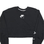 NIKE Womens Black Air Crew Neck S Crop Sweatshirt Casual Sportswear