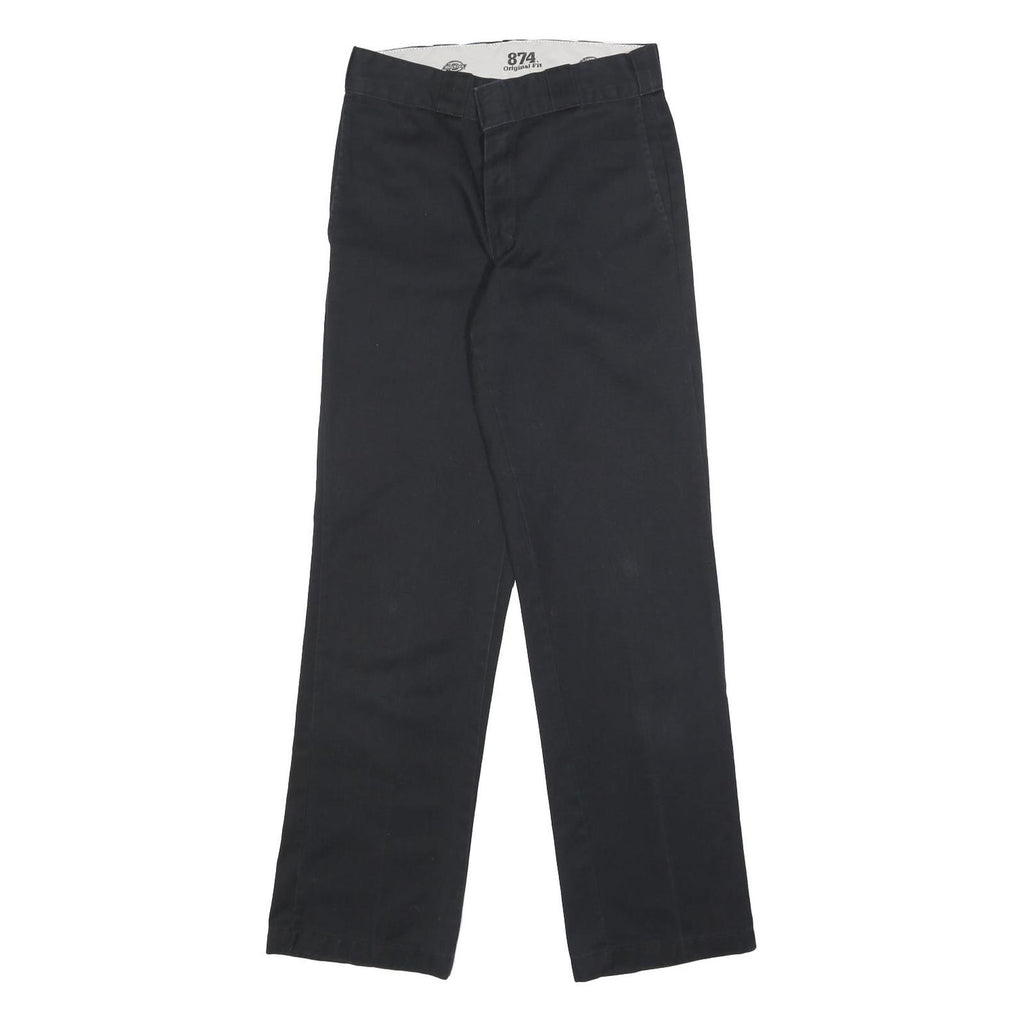 DICKIES Mens Cotton Blend Black Regular Fit Straight Leg Trousers W28 L31