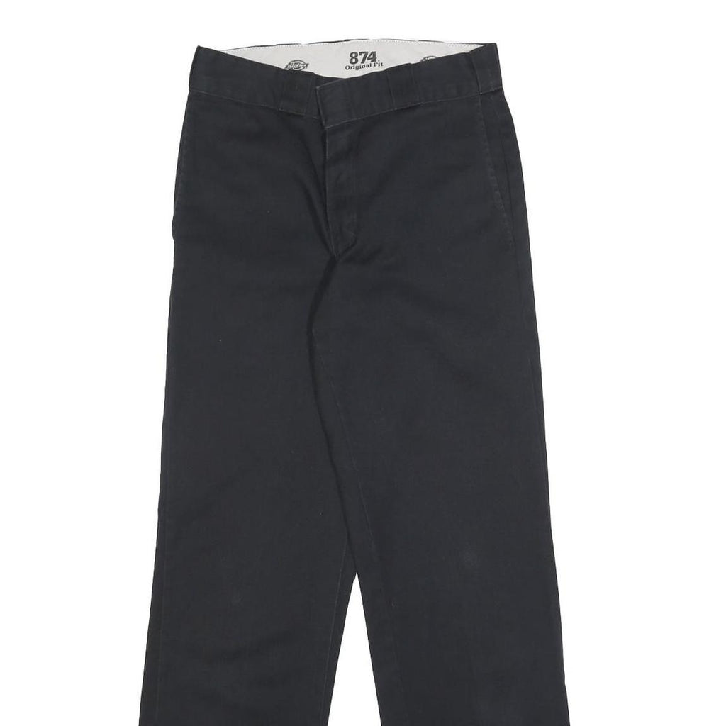 DICKIES Mens Cotton Blend Black Regular Fit Straight Leg Trousers W28 L31