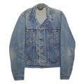 WRANGLER Mens Blue Denim Jacket S Cotton Button Classic Chest Pockets