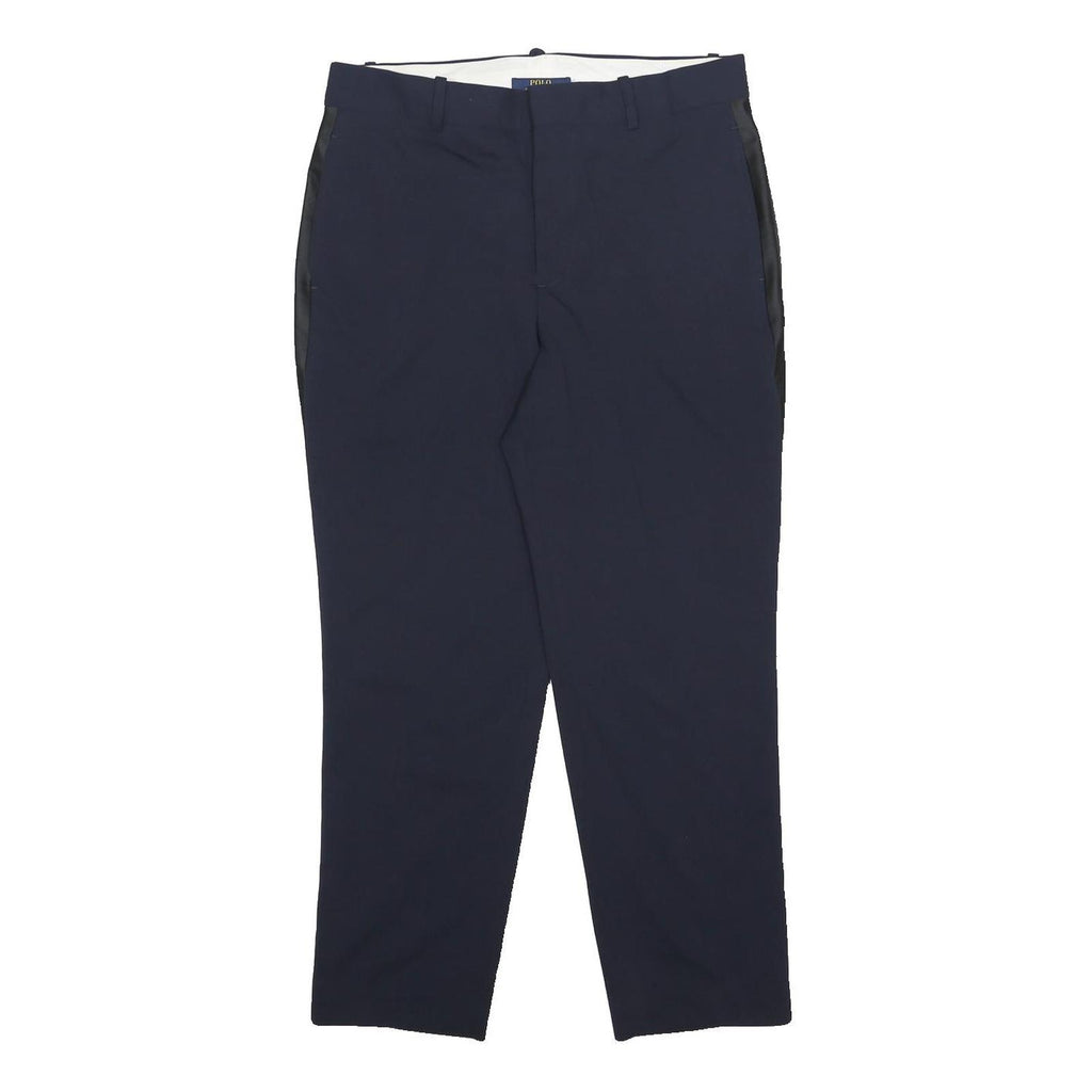 POLO RALPH LAUREN Mens Wool Blend Navy Black Regular Fit Trousers W31 L25