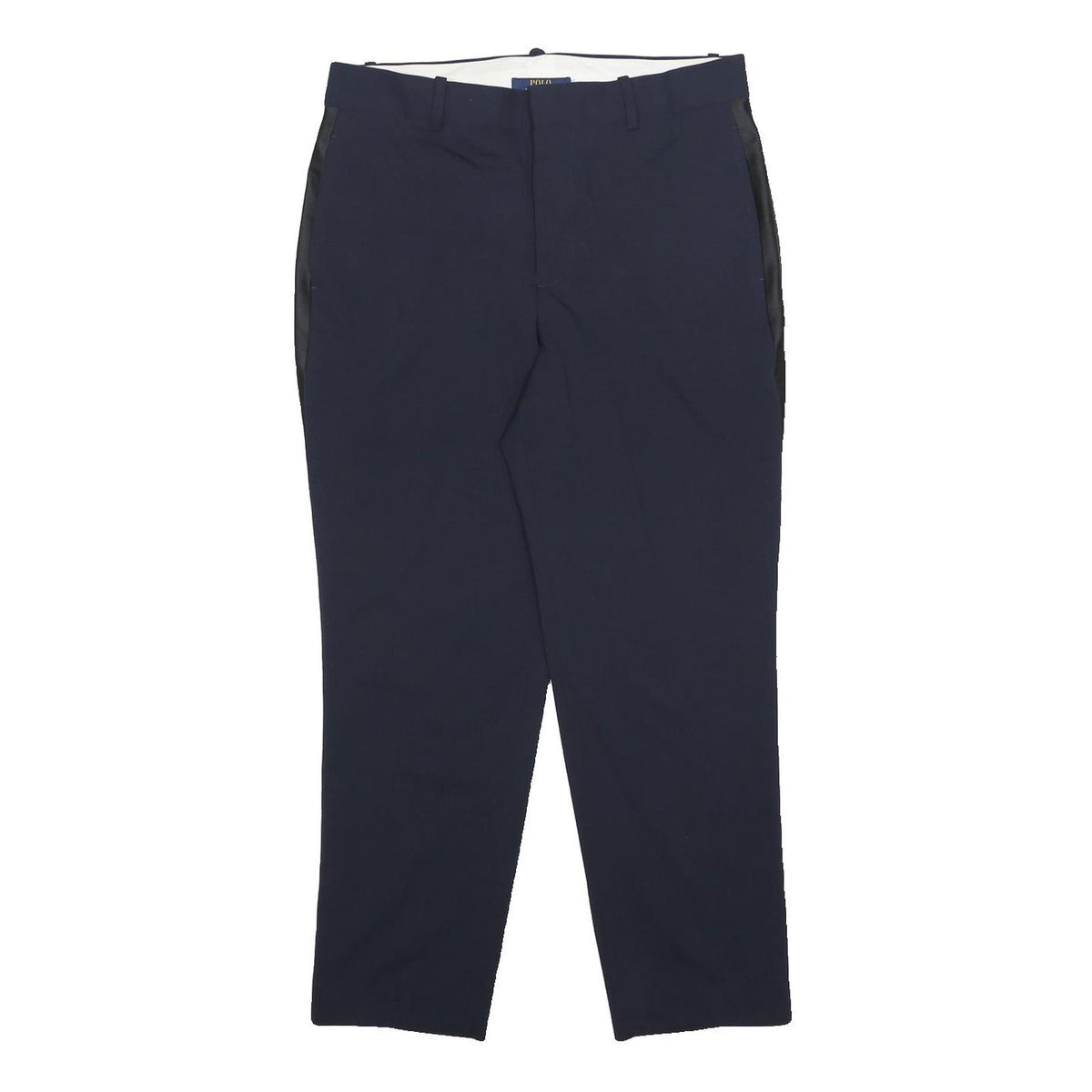 POLO RALPH LAUREN Mens Wool Blend Navy Black Regular Fit Trousers W31 L25