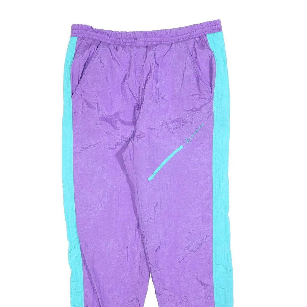MERCEDES-BENZ Mens Joggers Purple & Aqua Blue Slim Tapered S W32 L30 Polyester