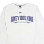 NIKE Mens White Greyhounds Basketball Crew Neck M Cotton Blend Sweatshirt