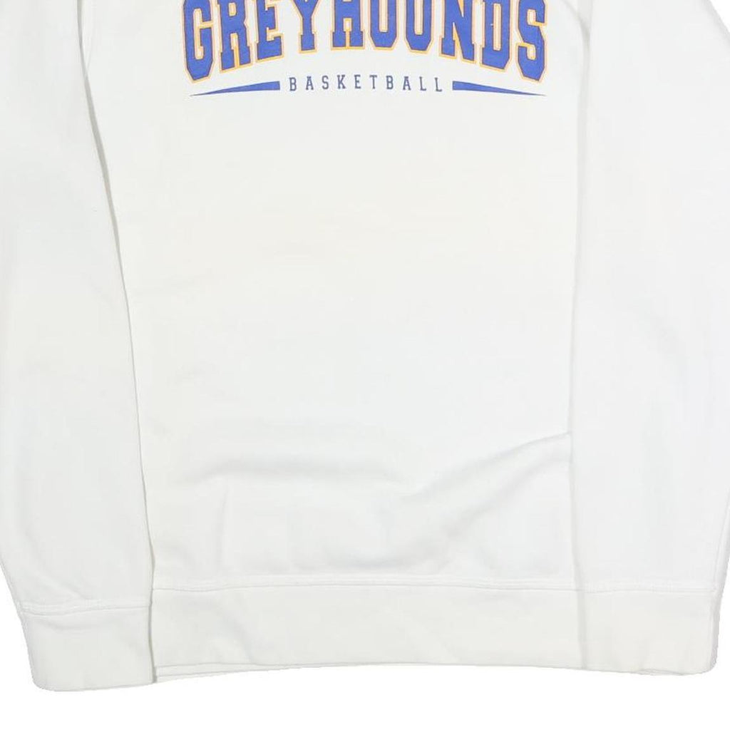 NIKE Mens White Greyhounds Basketball Crew Neck M Cotton Blend Sweatshirt