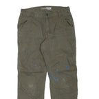 CARHARTT Mens Jeans Olive Regular Straight Denim W32 L30 Workwear Utility Cotton