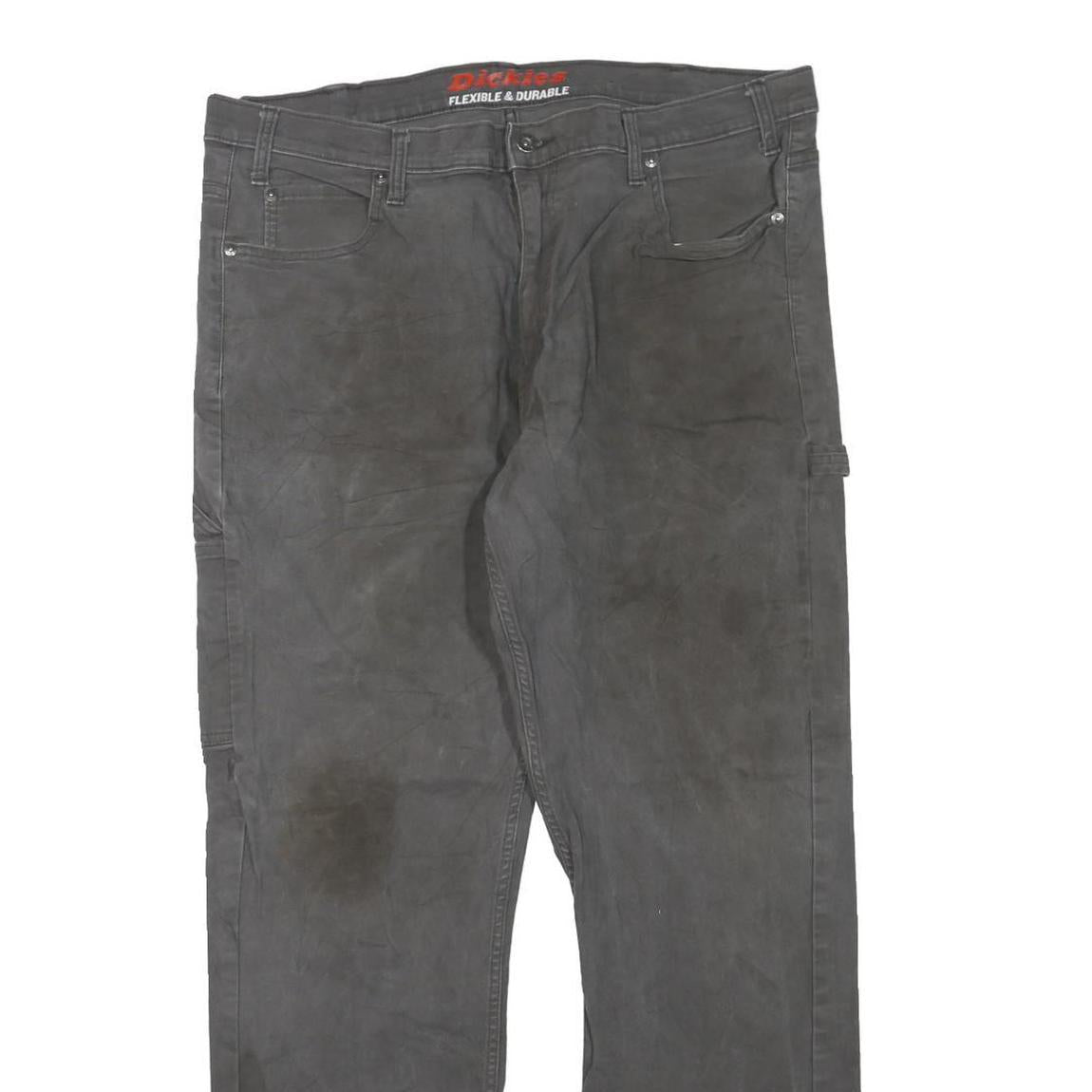 DICKIES Mens Regular Fit Cotton Blend Jeans Black W38 L32 Utility Workwear