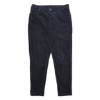 MONKI Womens Cotton Blend Blue & Navy Corduroy Skinny Trousers Zip W32 L27 Slim