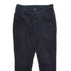 MONKI Womens Cotton Blend Blue & Navy Corduroy Skinny Trousers Zip W32 L27 Slim