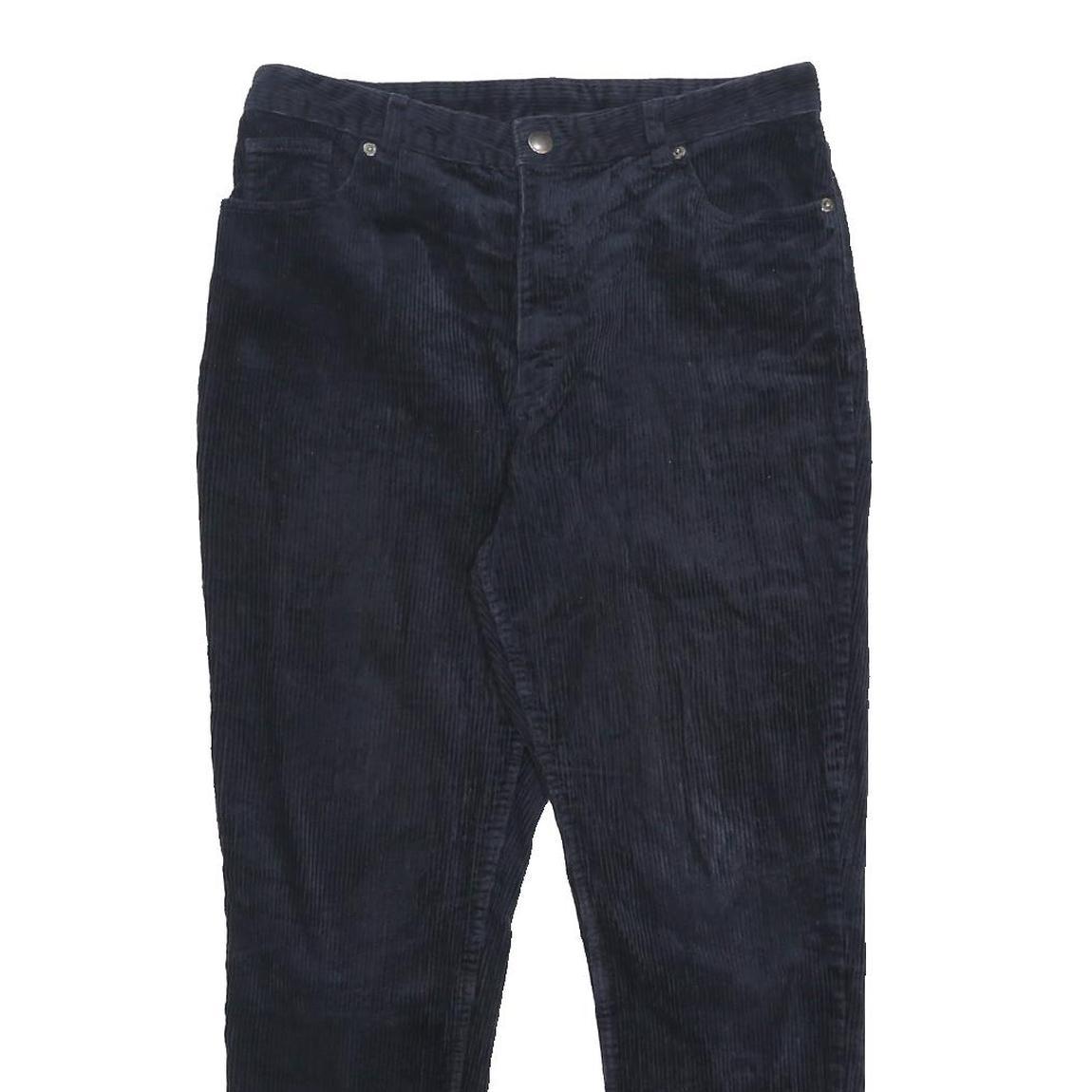MONKI Womens Cotton Blend Blue & Navy Corduroy Skinny Trousers Zip W32 L27 Slim