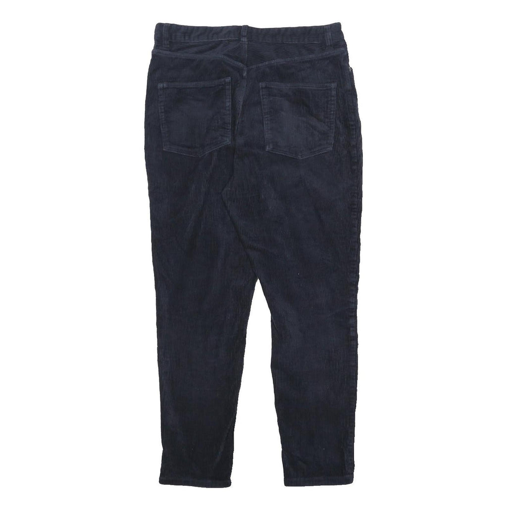 MONKI Womens Cotton Blend Blue & Navy Corduroy Skinny Trousers Zip W32 L27 Slim