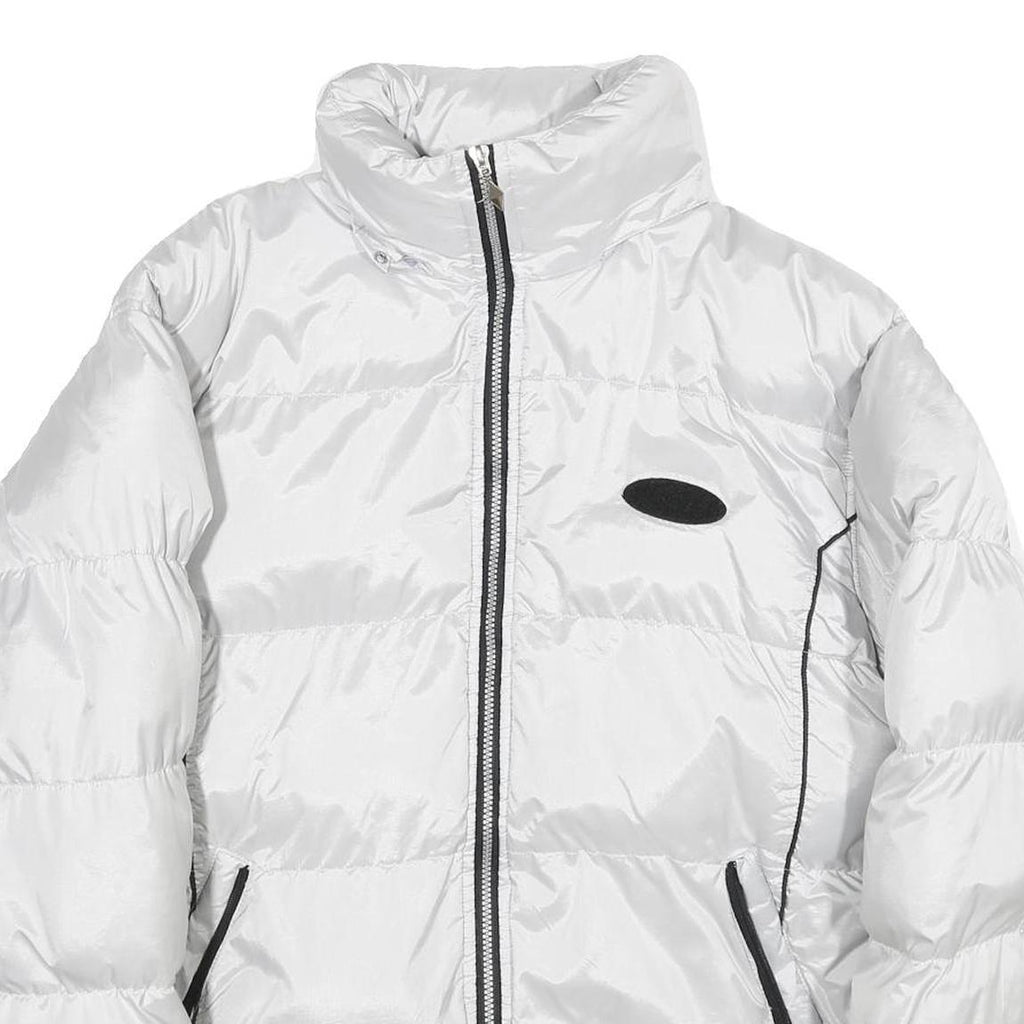 SPORT Womens White Nylon Puffer Jacket 2XL Zip Outdoor Casual Warm
