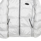 SPORT Womens White Nylon Puffer Jacket 2XL Zip Outdoor Casual Warm