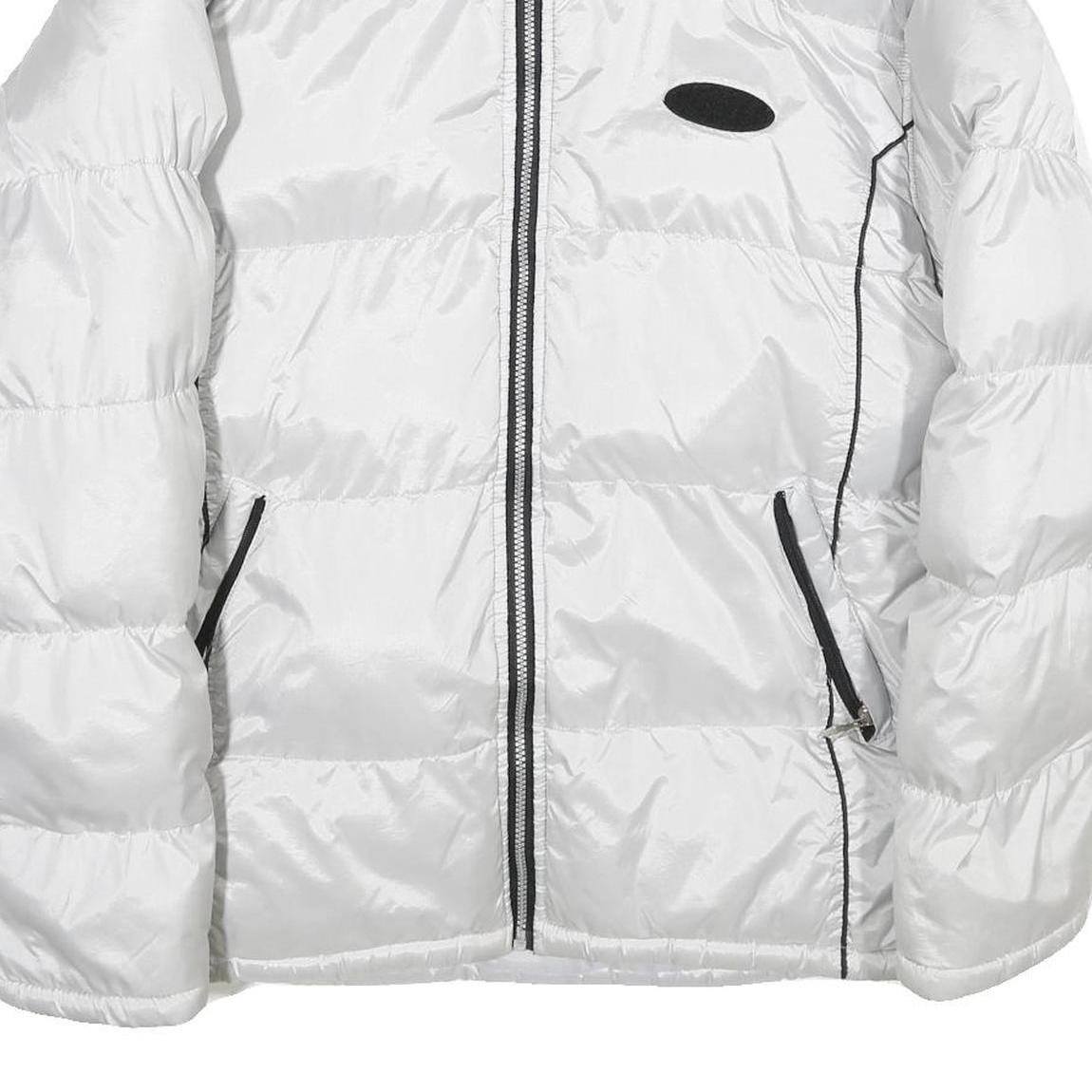 SPORT Womens White Nylon Puffer Jacket 2XL Zip Outdoor Casual Warm