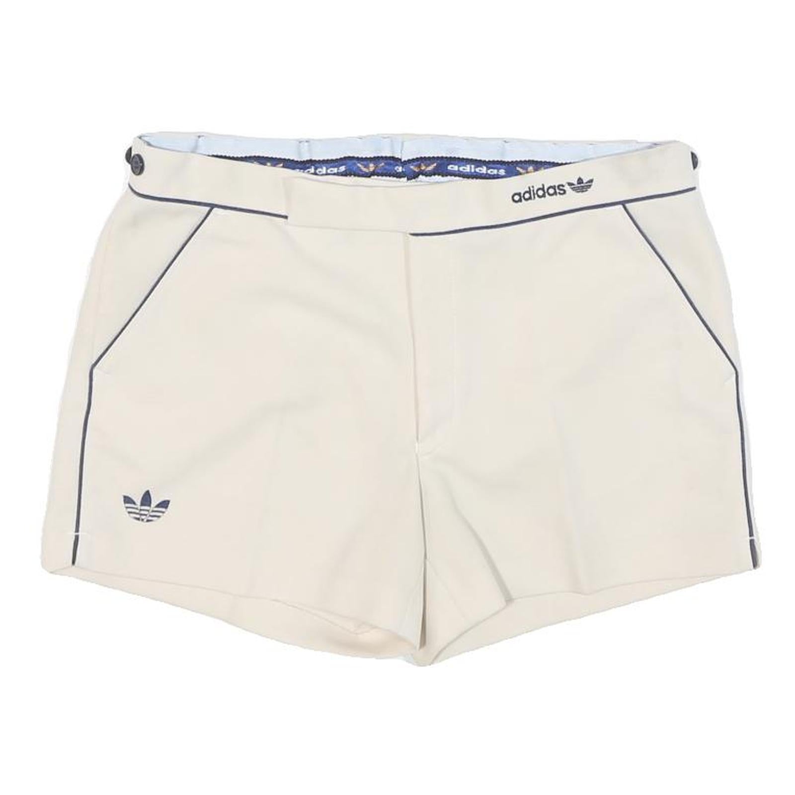 ADIDAS Womens Cream Casual Shorts M W30 Polyester Blend Slim Fit Sportswear