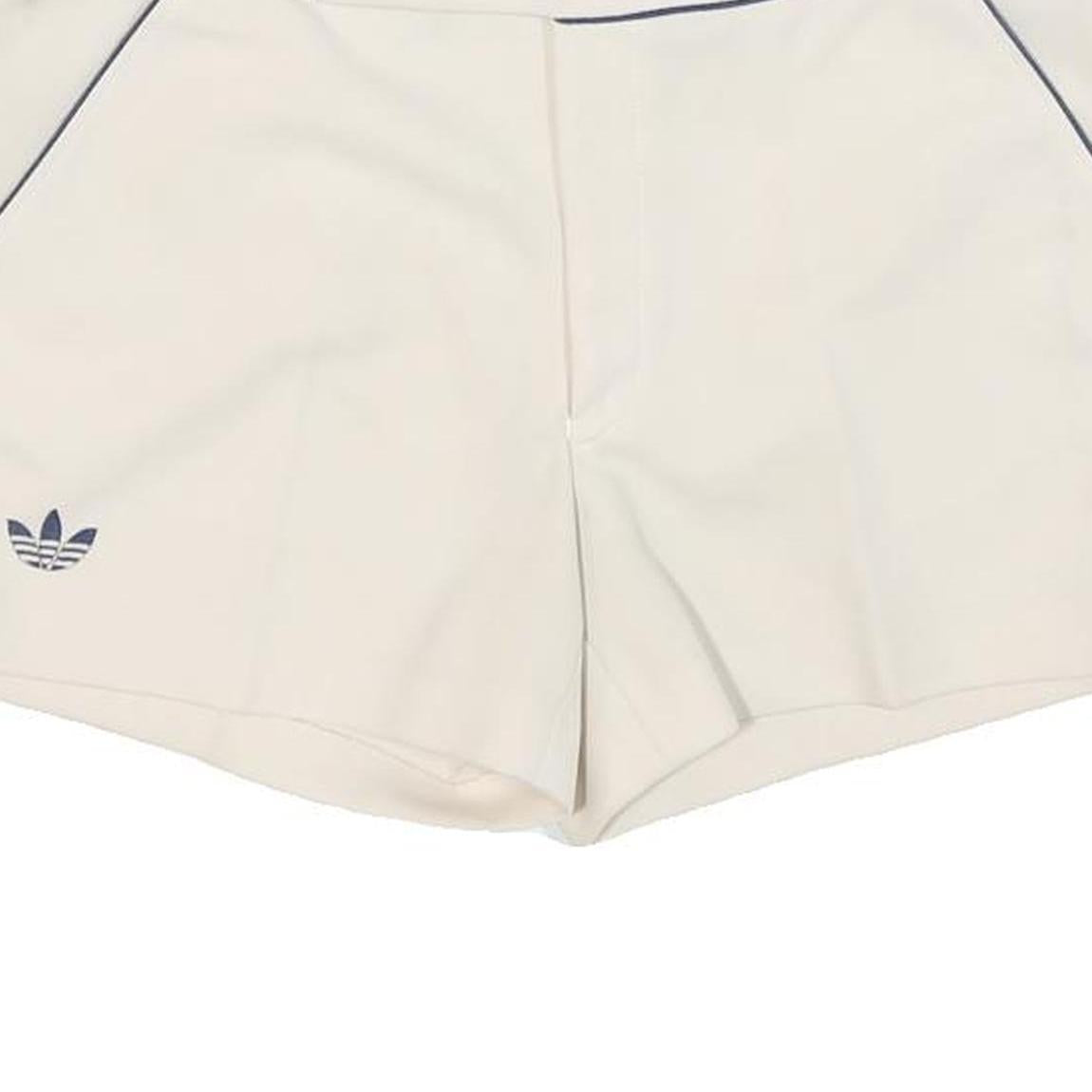 ADIDAS Womens Cream Casual Shorts M W30 Polyester Blend Slim Fit Sportswear