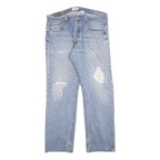 LEVI'S 501 Mens Jeans Blue Regular Straight Denim Stone Wash W38 L32 Classic