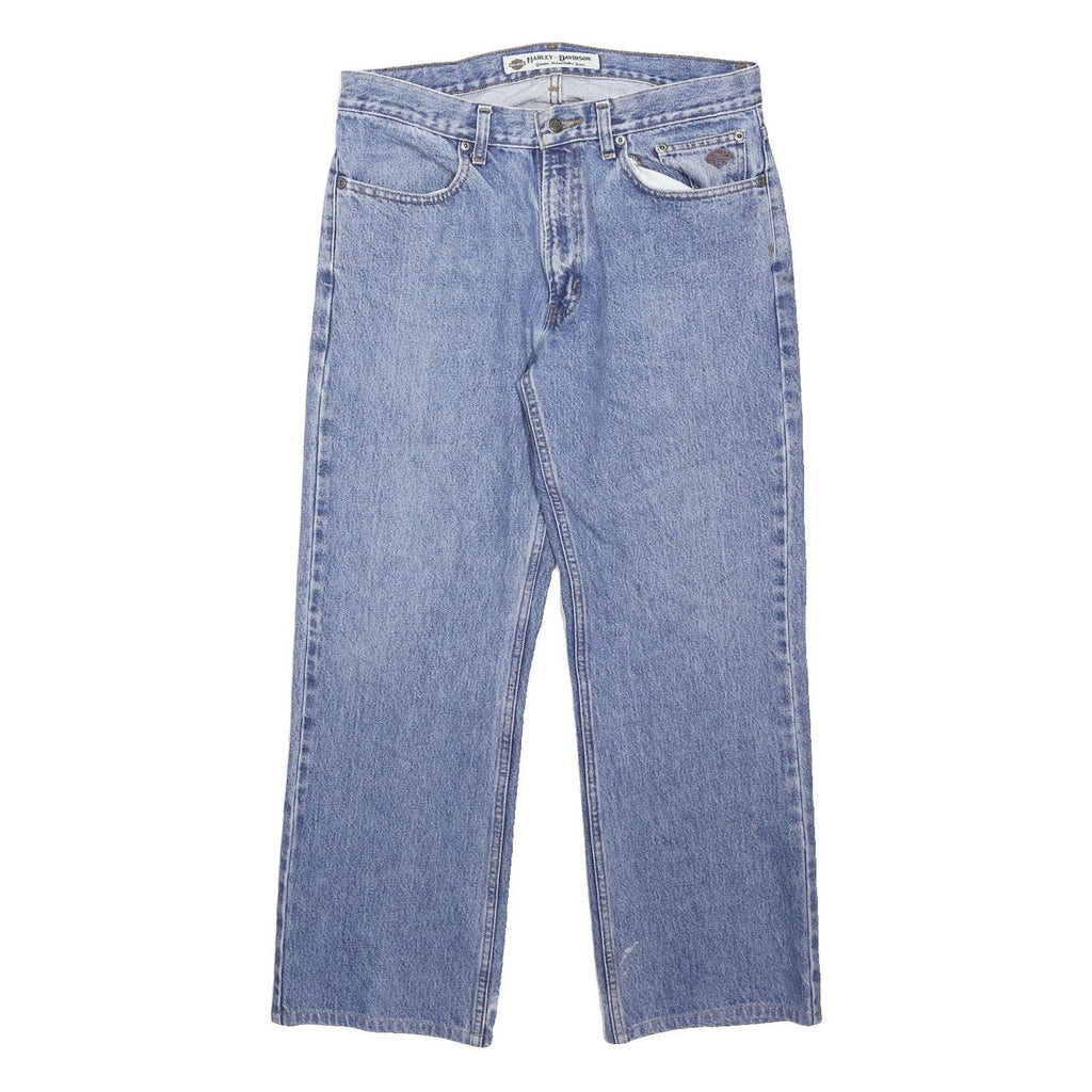 HARLEY DAVIDSON Mens Jeans Blue Relaxed Straight Denim Medium W34 L28 Casual