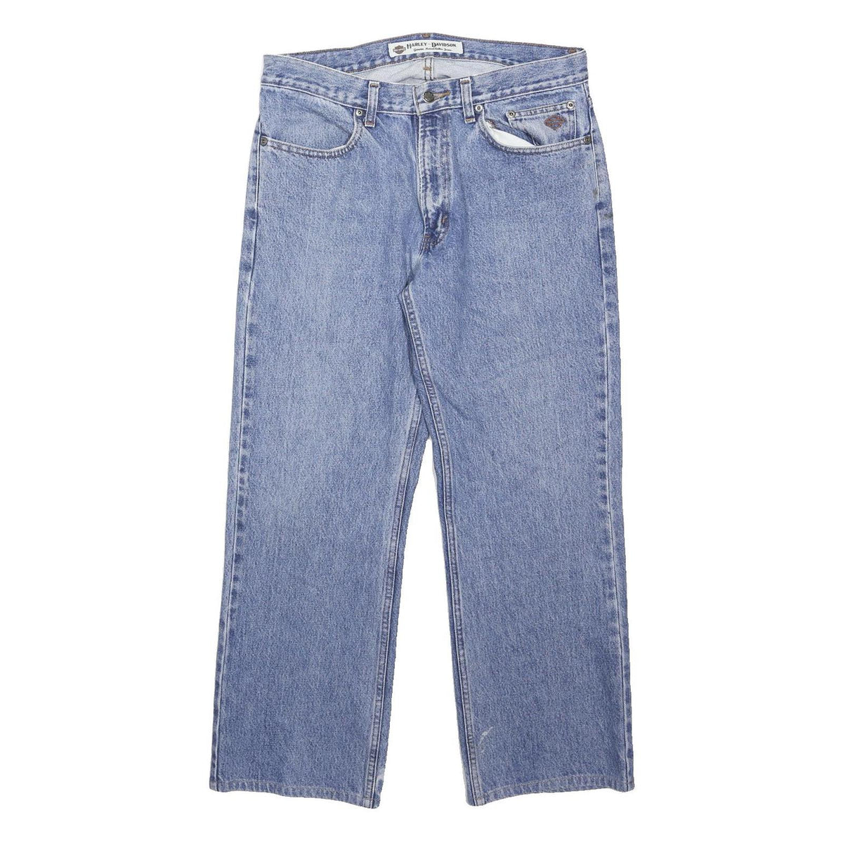 HARLEY DAVIDSON Mens Jeans Blue Relaxed Straight Denim Medium W34 L28 Casual