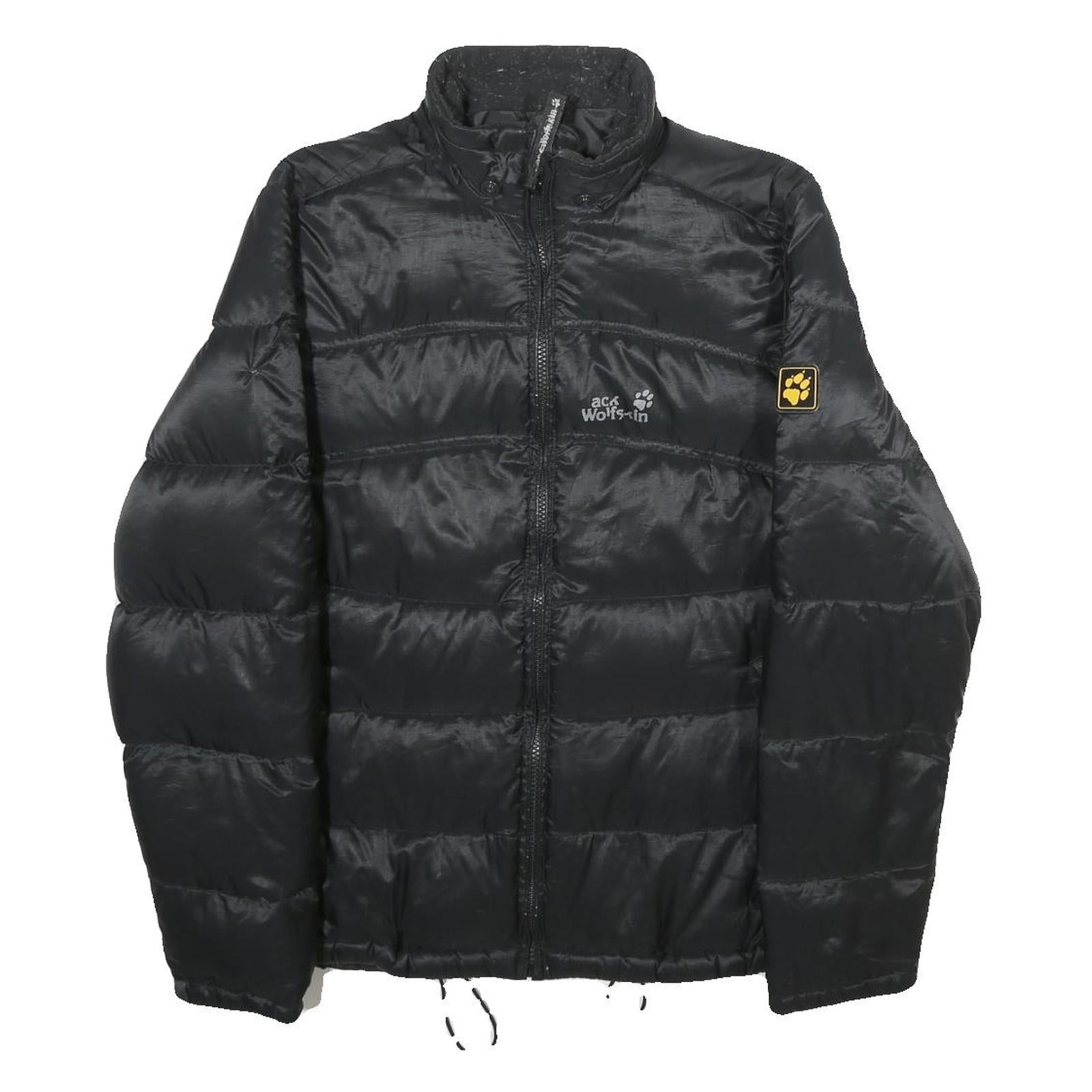 JACK WOLFSKIN Womens Black Outdoor Jacket UK 10 Polyamide Puffer Zip Up