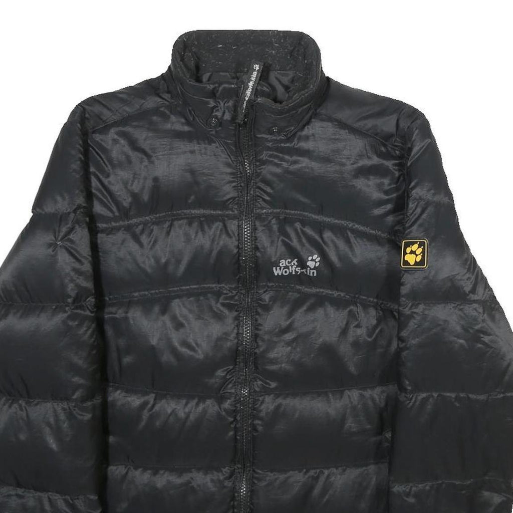 JACK WOLFSKIN Womens Black Outdoor Jacket UK 10 Polyamide Puffer Zip Up