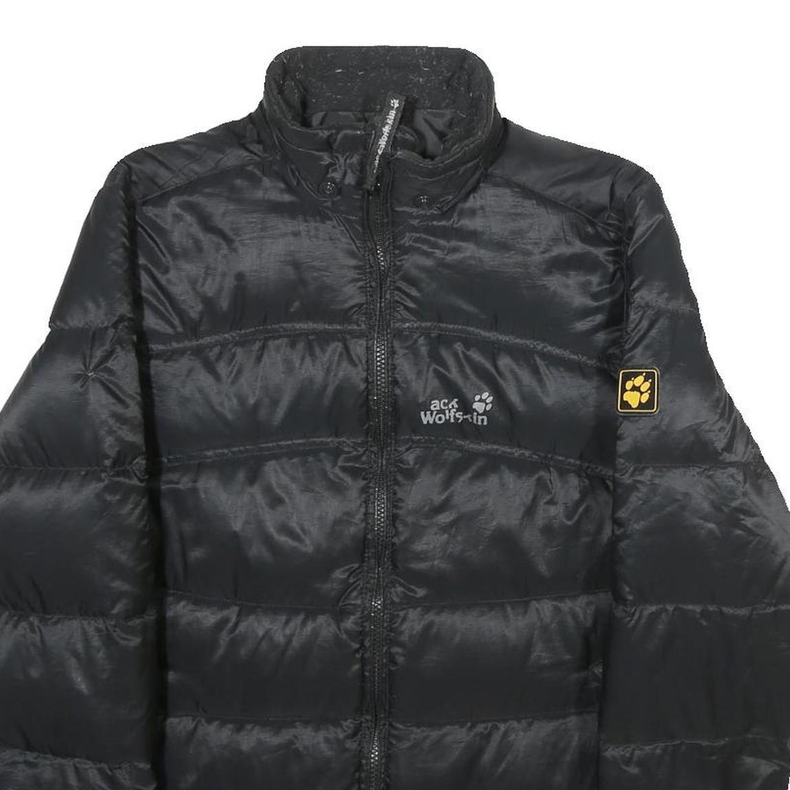 JACK WOLFSKIN Womens Black Outdoor Jacket UK 10 Polyamide Puffer Zip Up