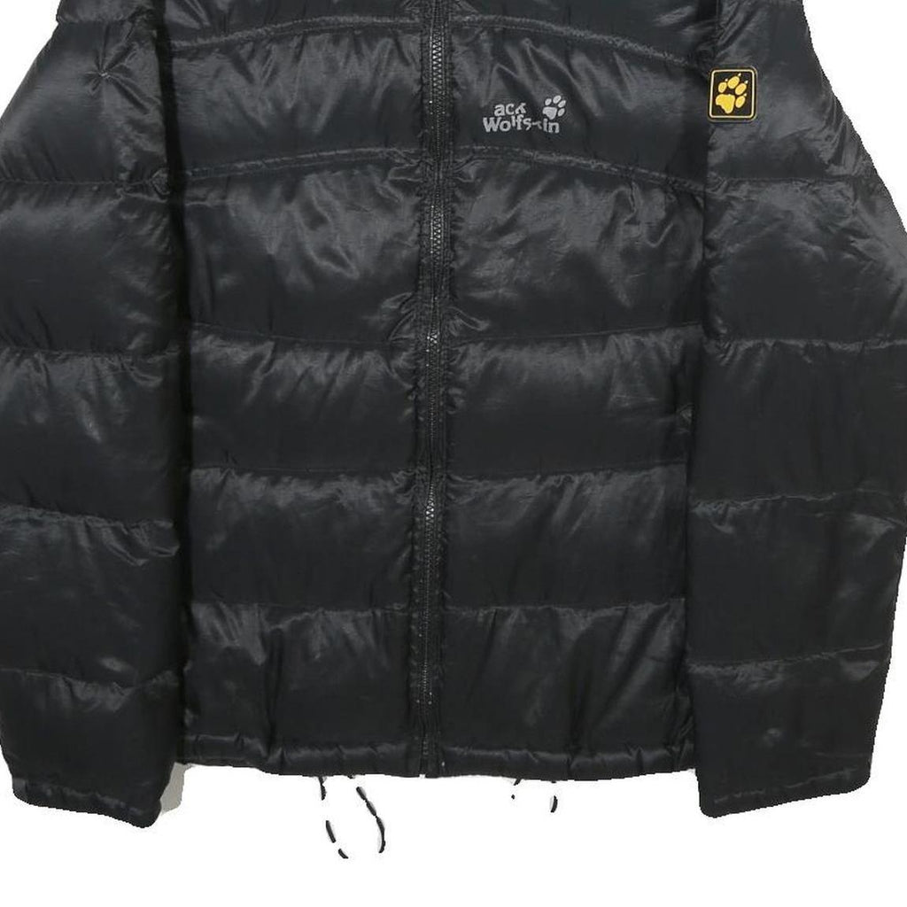 JACK WOLFSKIN Womens Black Outdoor Jacket UK 10 Polyamide Puffer Zip Up