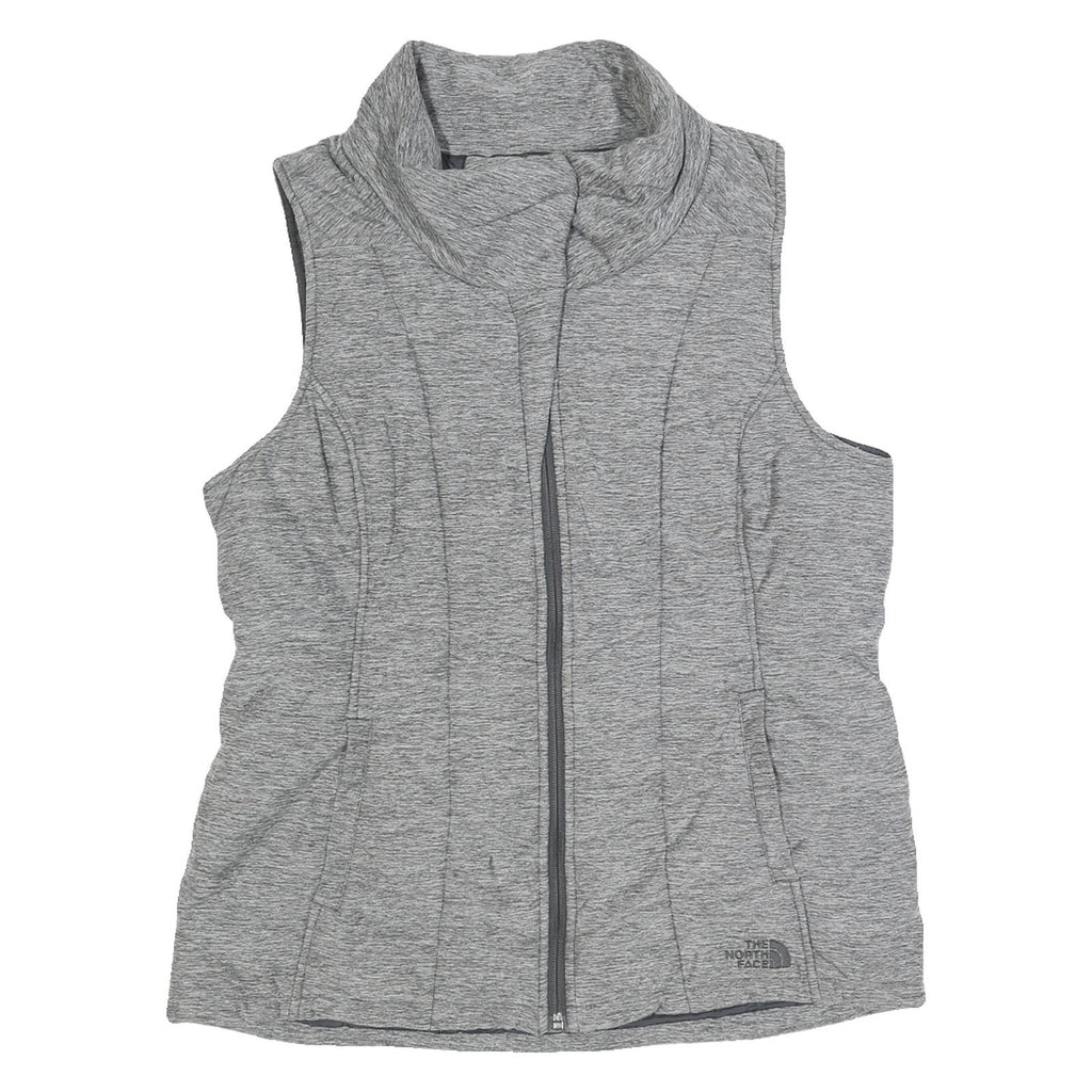 THE NORTH FACE Womens Grey Sleeveless Jacket L Polyester Puffer Outdoor Zip Vest