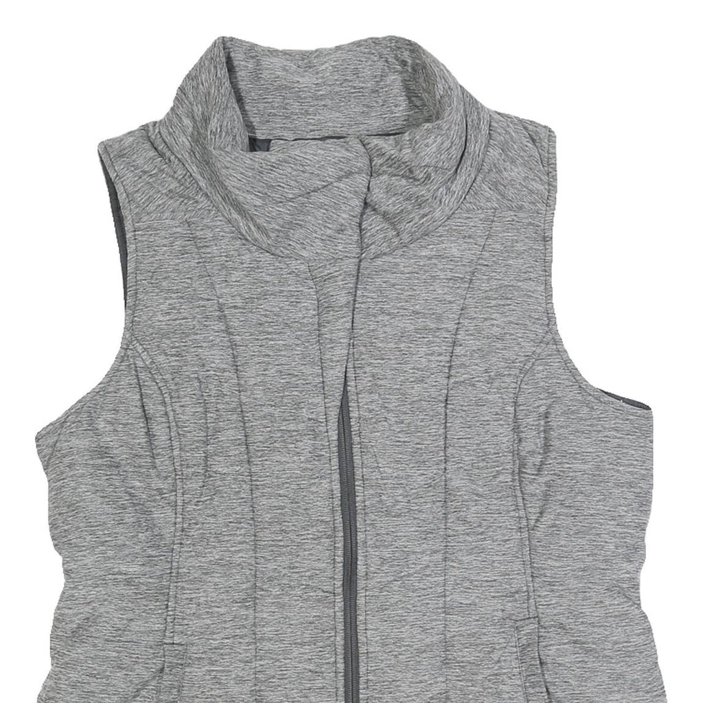 THE NORTH FACE Womens Grey Sleeveless Jacket L Polyester Puffer Outdoor Zip Vest