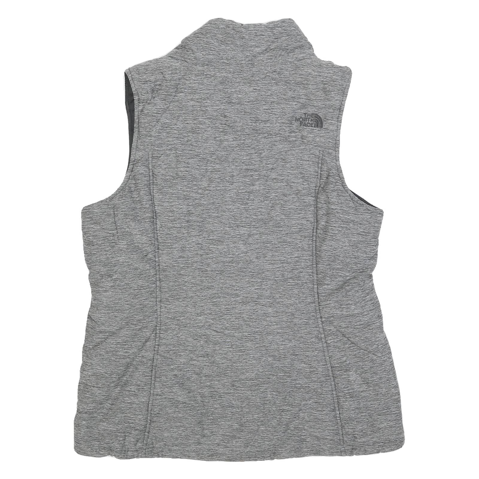 THE NORTH FACE Womens Grey Sleeveless Jacket L Polyester Puffer Outdoor Zip Vest