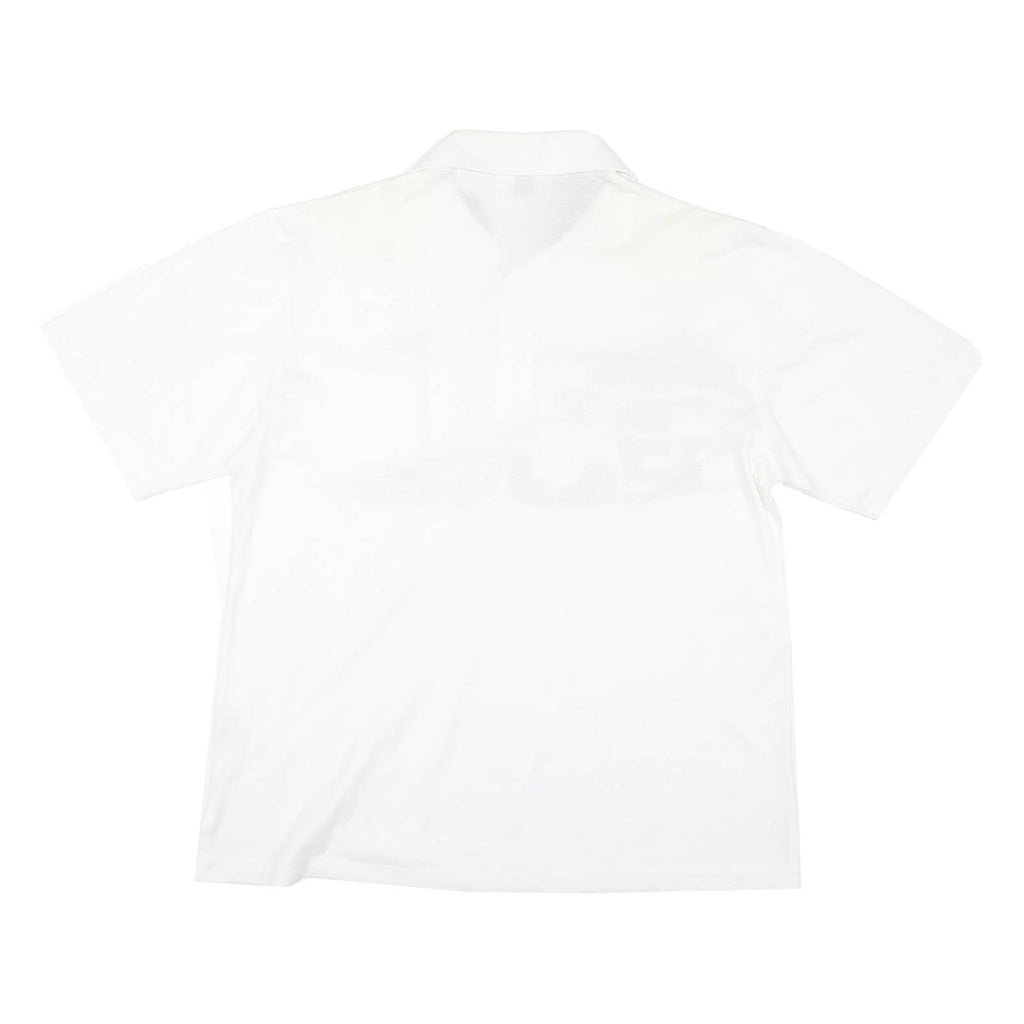 CLASSICS Mens White Burgundy Golf Motif Short Sleeve Polo Shirt L Cotton Blend