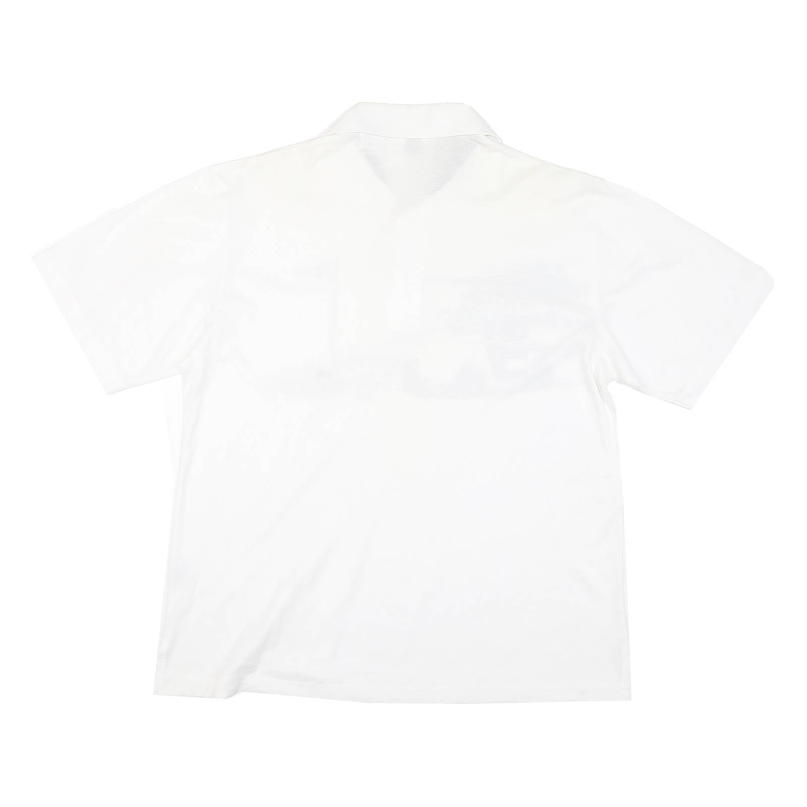 CLASSICS Mens White Burgundy Golf Motif Short Sleeve Polo Shirt L Cotton Blend